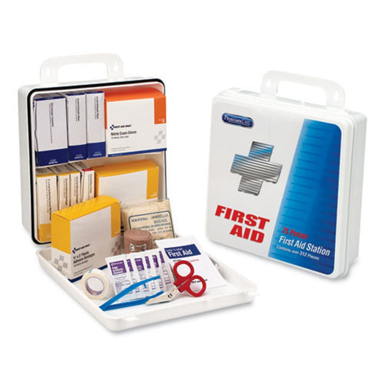 OFFICE FIRST AID KIT - FOR UP TO 75 PEOPLE - 312 PIECES - PLASTIC CASE