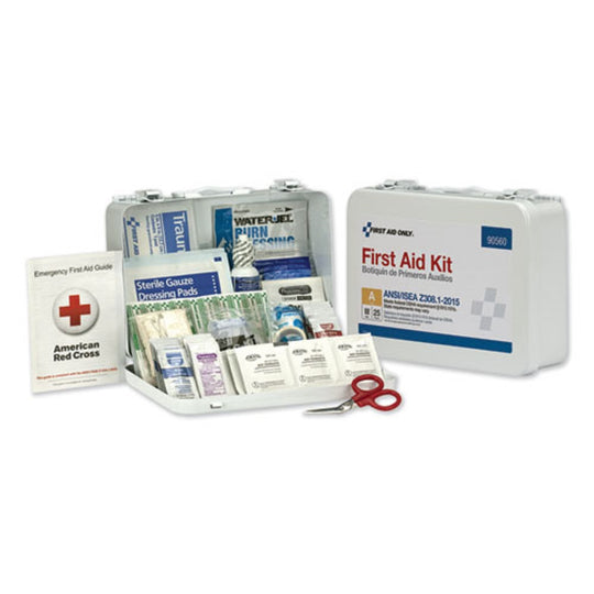 ANSI CLASS A FIRST AID KIT FOR 50 PEOPLE- 89 PIECES - METAL CASE