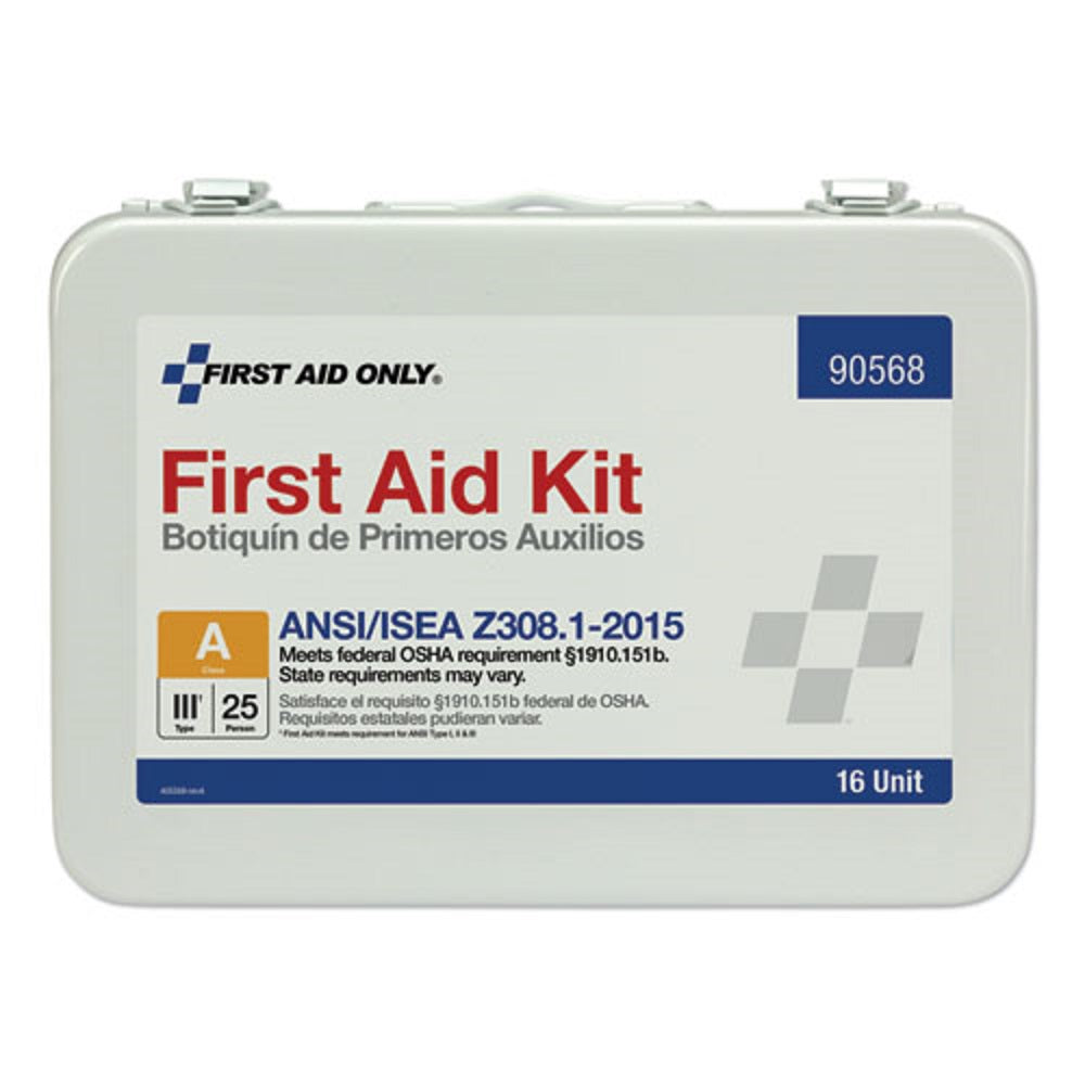 UNITIZED ANSI COMPLIANT CLASS A TYPE III FIRST AID KIT FOR 25 PEOPLE - 84 PIECES