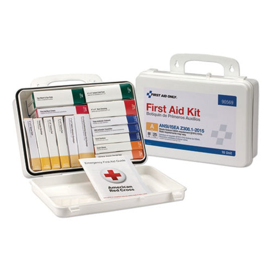 UNITIZED ANSI CLASS A WEATHERPROOF FIRST AID KIT FOR 25 PEOPLE