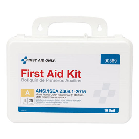 UNITIZED ANSI CLASS A WEATHERPROOF FIRST AID KIT FOR 25 PEOPLE