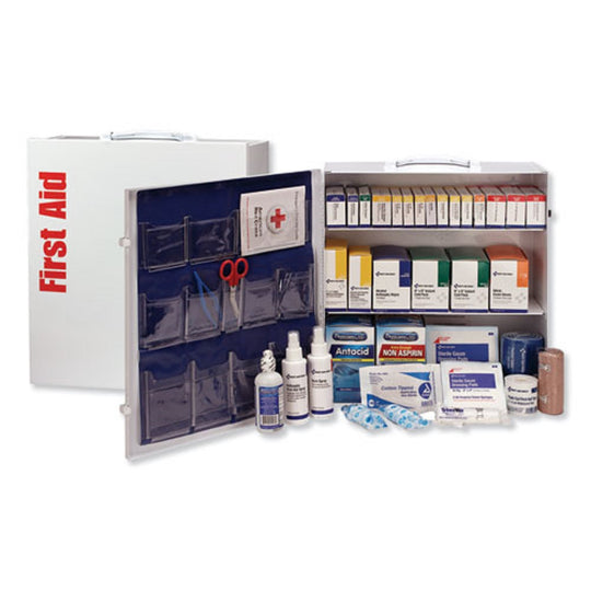 ANSI 2015 CLASS A+ TU[E I AND II INDUSTRIAL FIRST AID KIT 100 PEOPLE - METAL CASE