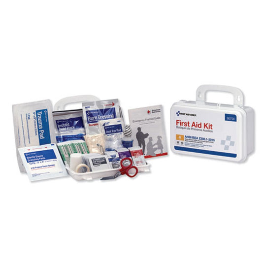 ANSI CLASS A 10 PERSON FIRST AID KIT - 71 PIECES - PLASTIC CASE