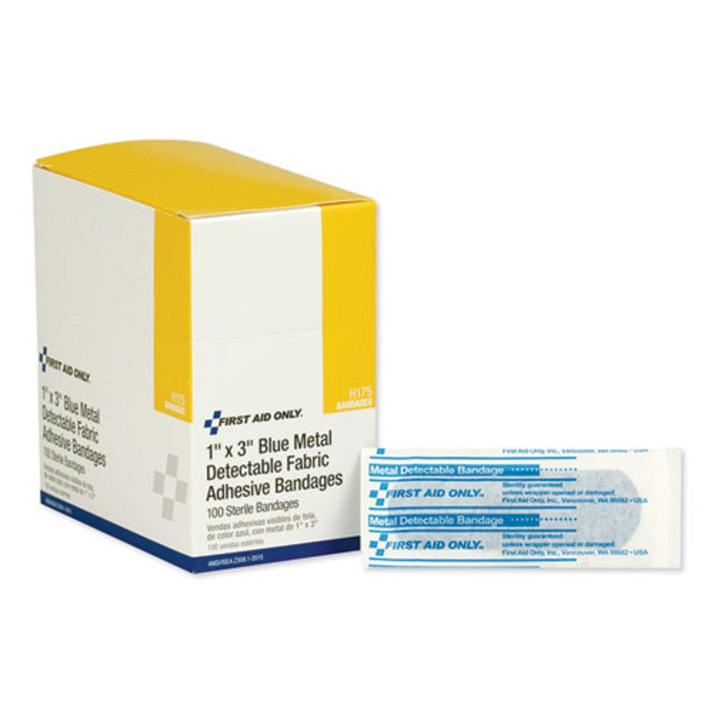 ADHESIVE BLUE METAL DETECTABLE BANDAGES - PLAST WITH FOIL