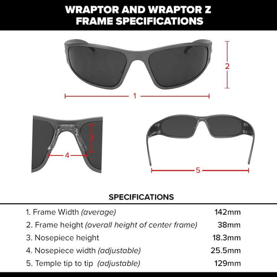 ANSI Z87+ WRAPTOR - MATTE BLACK / BLACKOUT LOGO / SMOKED ANTI-FOG