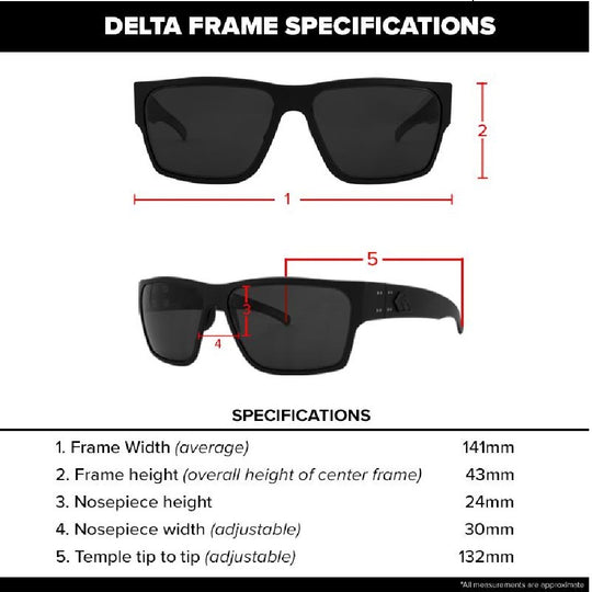 GATORZ DELTA POLARIZED - MATTE BLACKOUT/SMOKED POLARIZED LENS