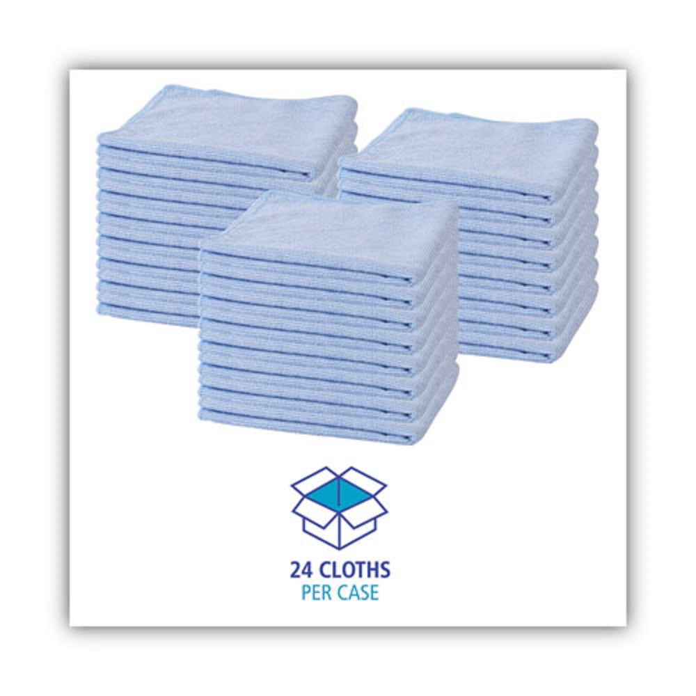 GEN MICROFIBER CLEANING CLOTHS - BLUE - 24 CLOTHS/PACK