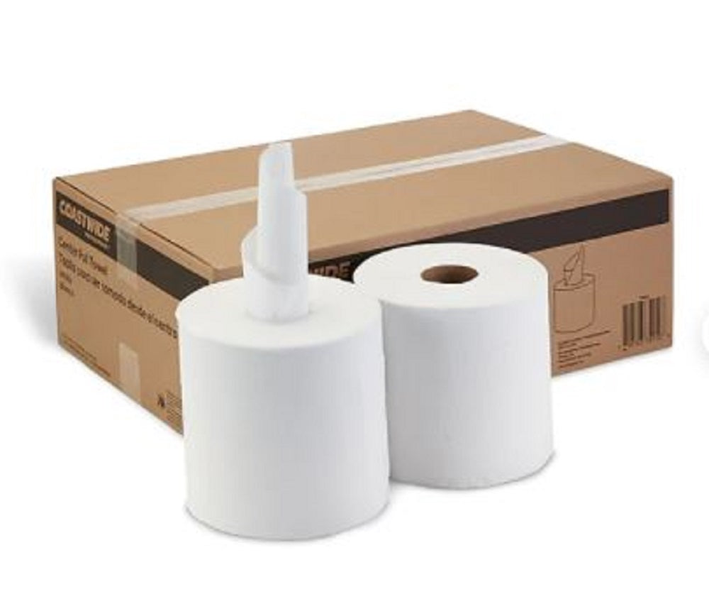 GEN CENTERPULL TOWELS, 2 PLY - WHITE - 600 SHEETS/ROLL - 6 ROLLS/CARTON