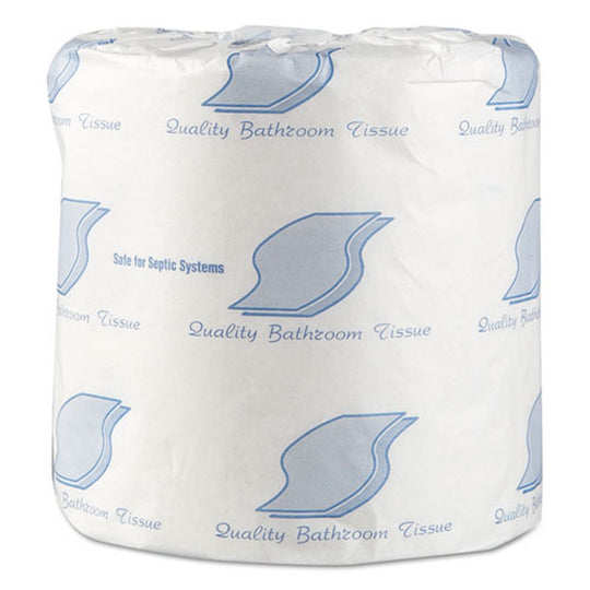 GEN STANDARD BATH TISSUE, SEPTIC SAFE, 1 PLY - WHITE - 1,000 SHEETS/ROLL, 96 WRAPPED ROLLS/CARTON