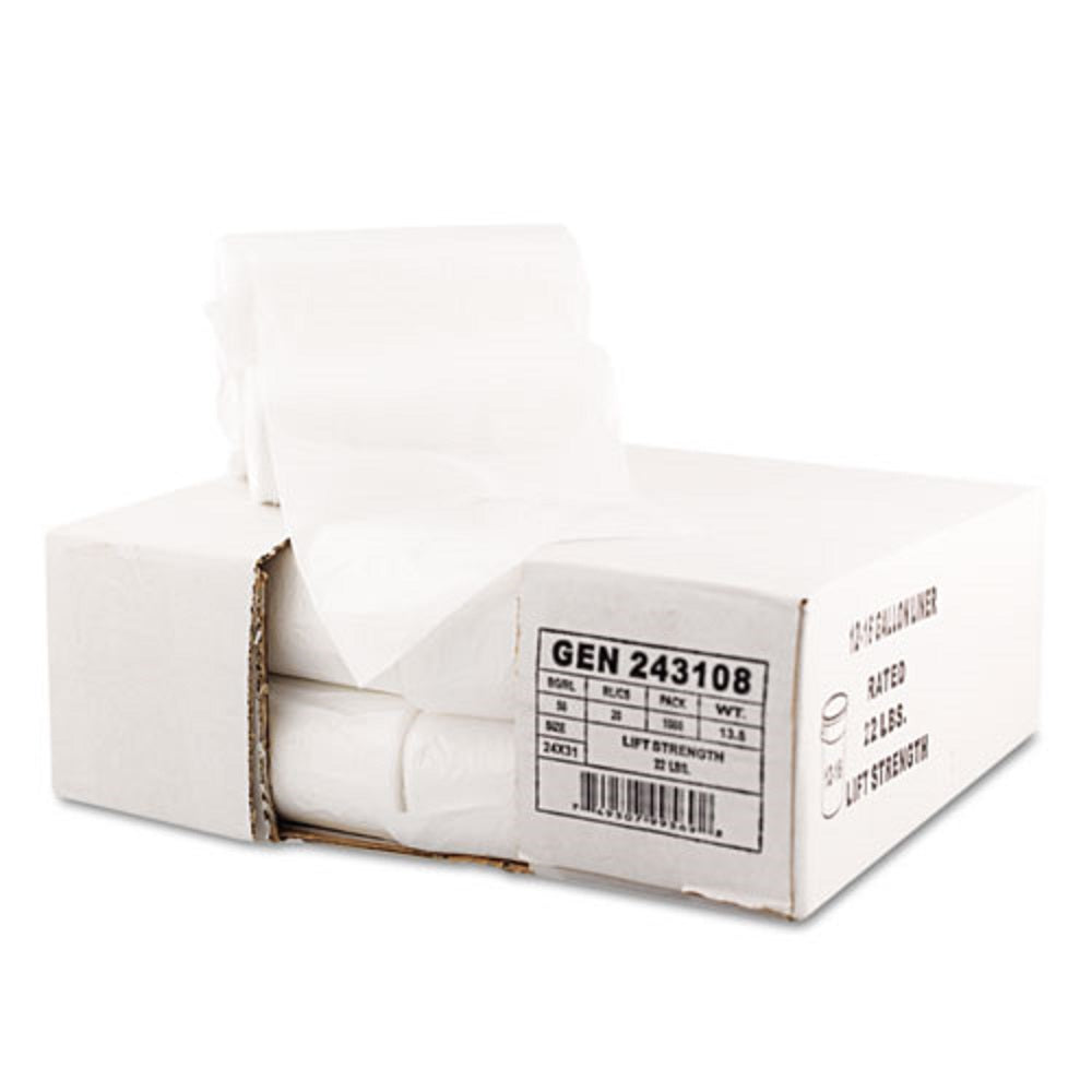 GEN HIGH DENSITY CAN LINERS - 16 GAL - NATURAL - 1,000 LINERS/CARTON