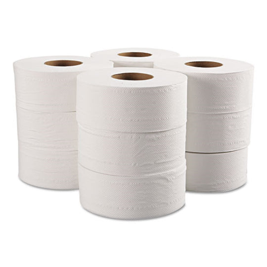 GEN JUMBO BATHROOM TISSUE, 2 PLY - WHITE - 12 ROLLS/CARTON