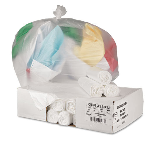 GEN HIGH DENSITY CAN LINERS - 33 GAL - NATURAL - 500 LINERS/CARTON