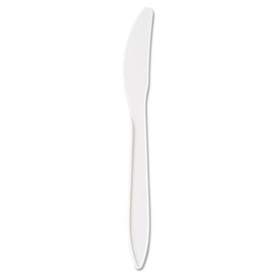 GEN MEDIUM- WEIGHT CUTLERY - KNIFE - WHITE - 1,000/CARTON