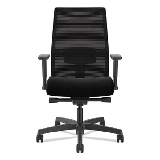 HON IGNITION 2.0 4-WAY STRETCH MID BACK MESH TASK CHAIR - BLACK