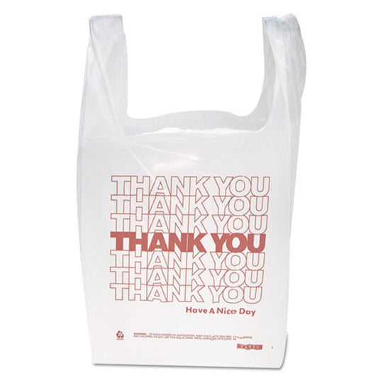 "THANK YOU" HANDLED  T-SHIRT BAG - WHITE - 900/CARTON