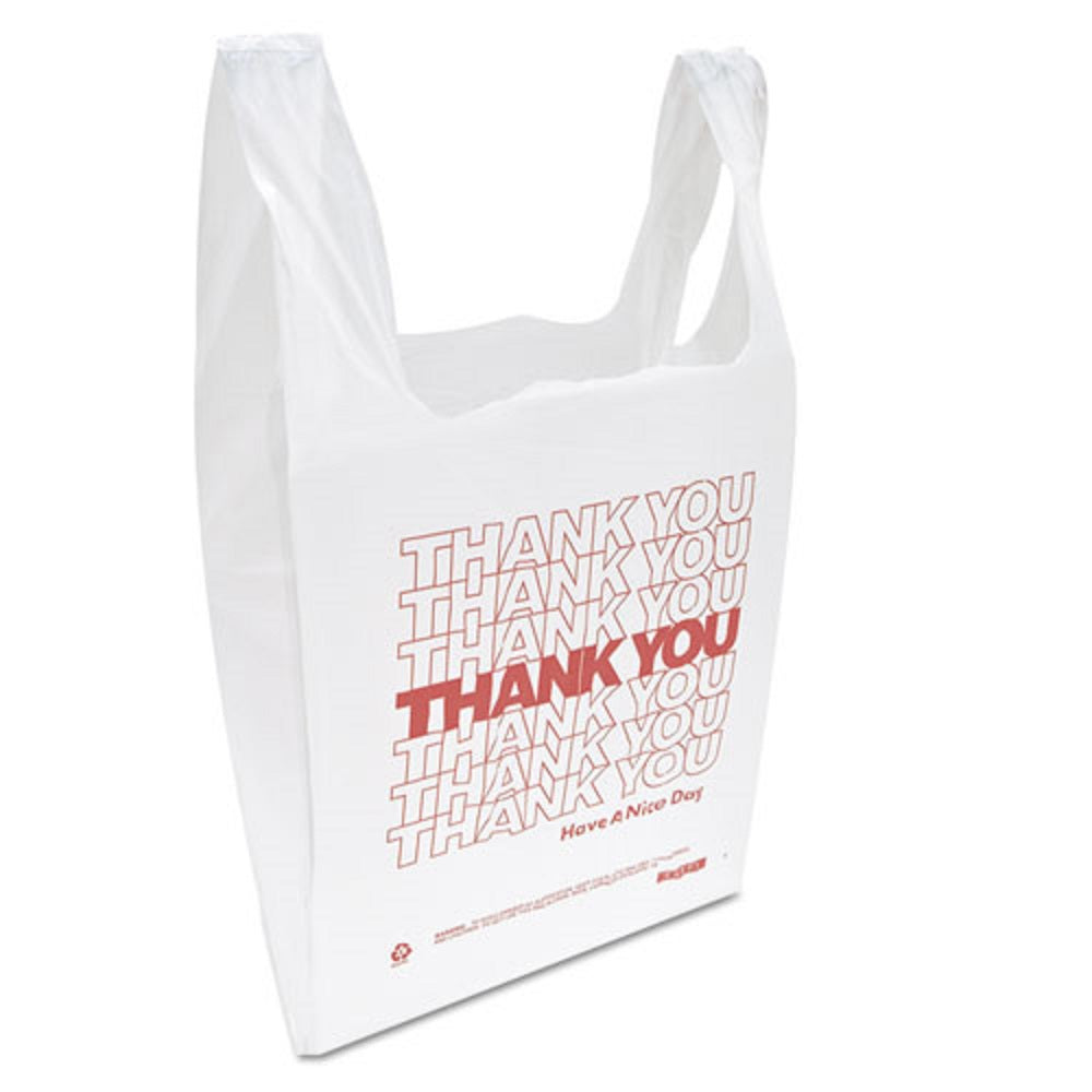 "THANK YOU" HANDLED  T-SHIRT BAG - WHITE - 900/CARTON