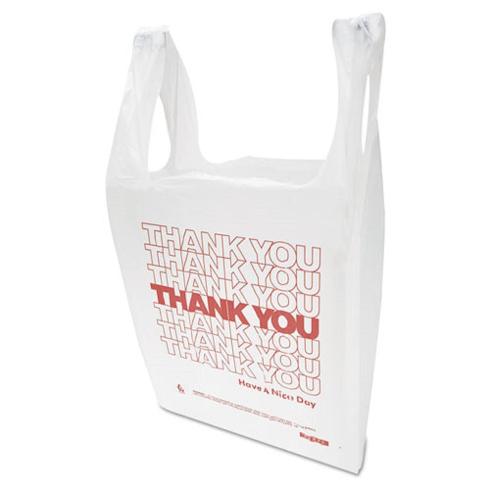 "THANK YOU" HANDLED  T-SHIRT BAG - WHITE - 900/CARTON