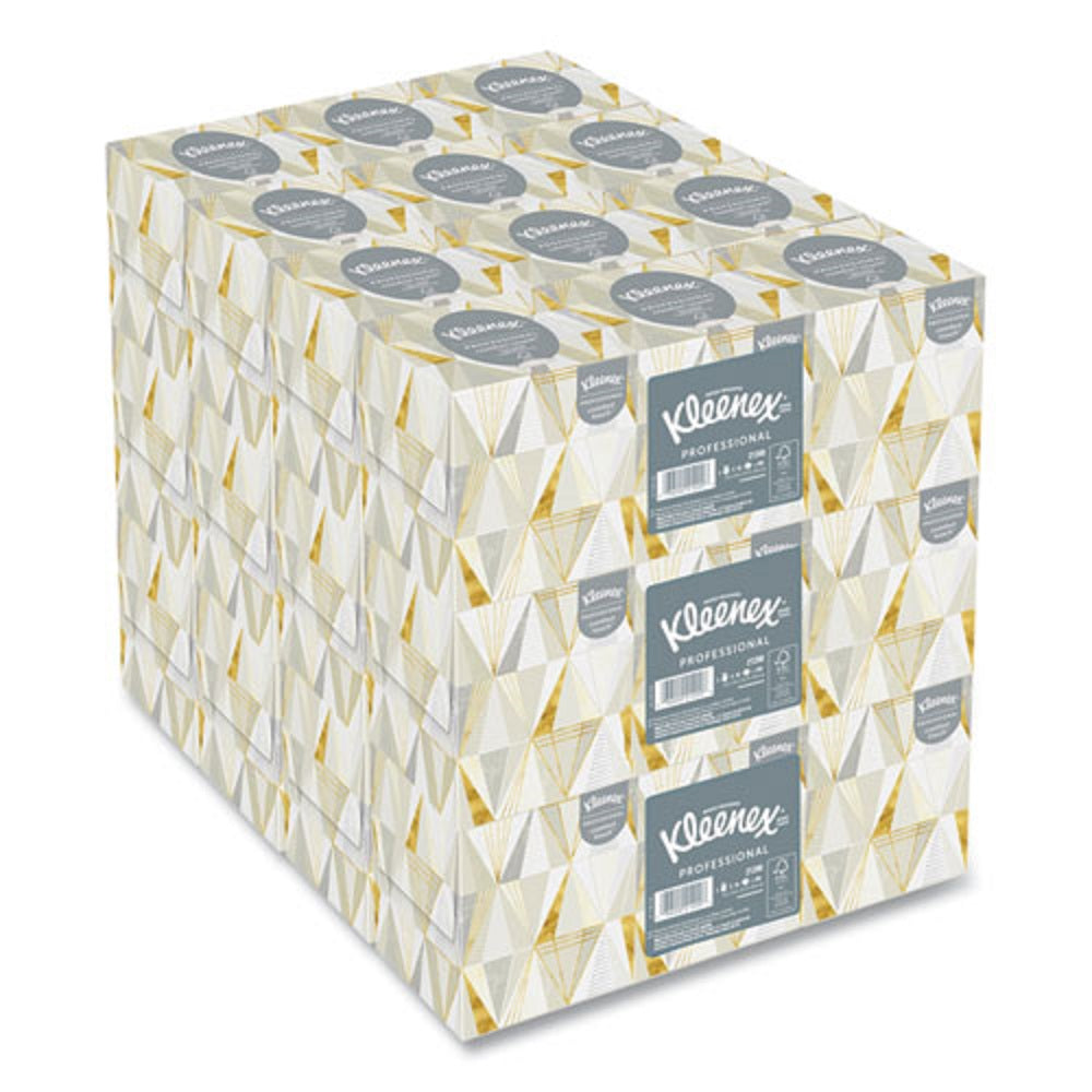 KLEENEX® BOUTIQUE WHITE FACIAL TISSUE - 2 PLY - POP-UP BOX - 95 SHEETS/BOX - 3 BOXES/PACK - 12 PACKS/CARTON