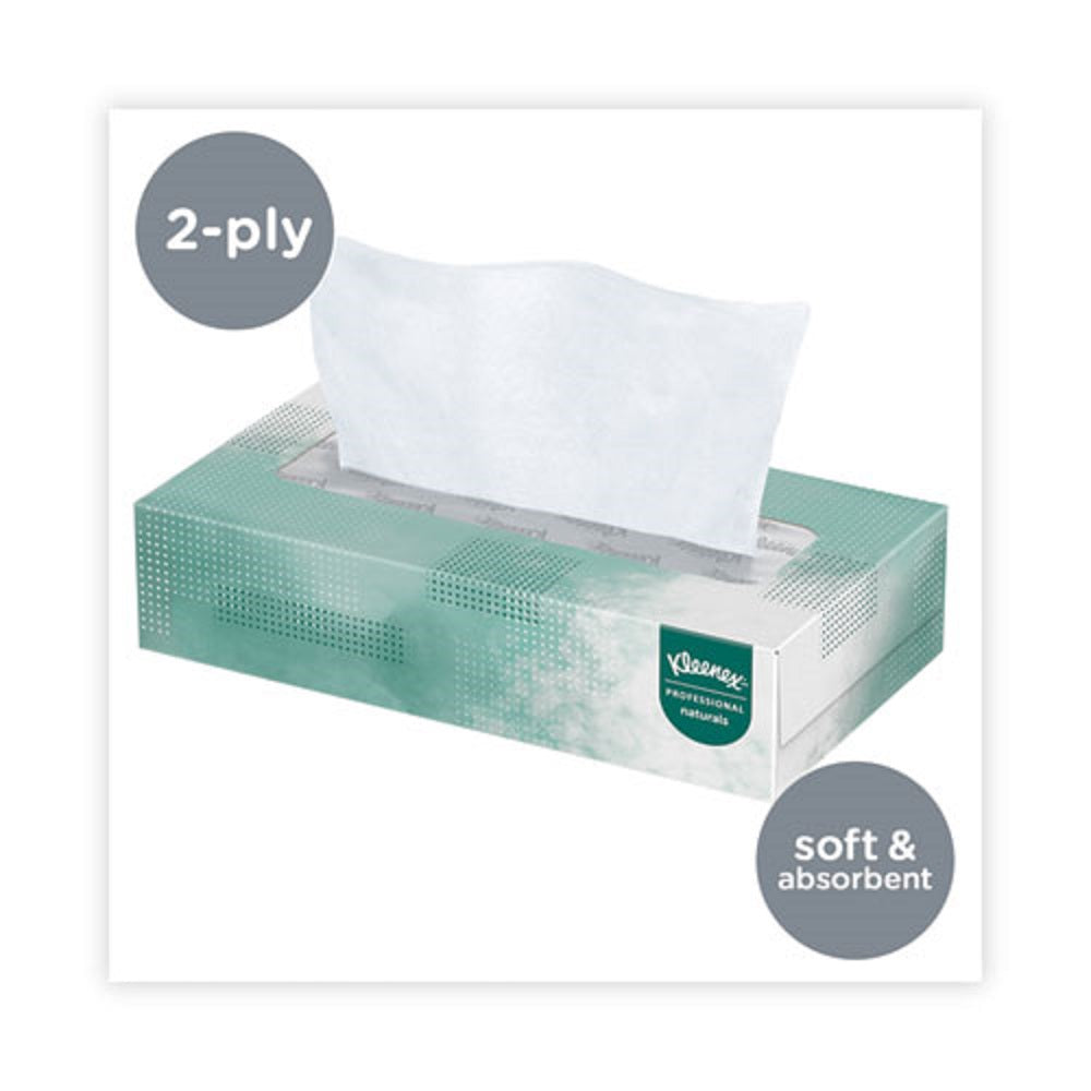 KLEENEX® NATURALS FACIAL TISSUE FOR BUSINESS - WHITE - 25 SHEETS/BOX - 48 BOXES/CARTON