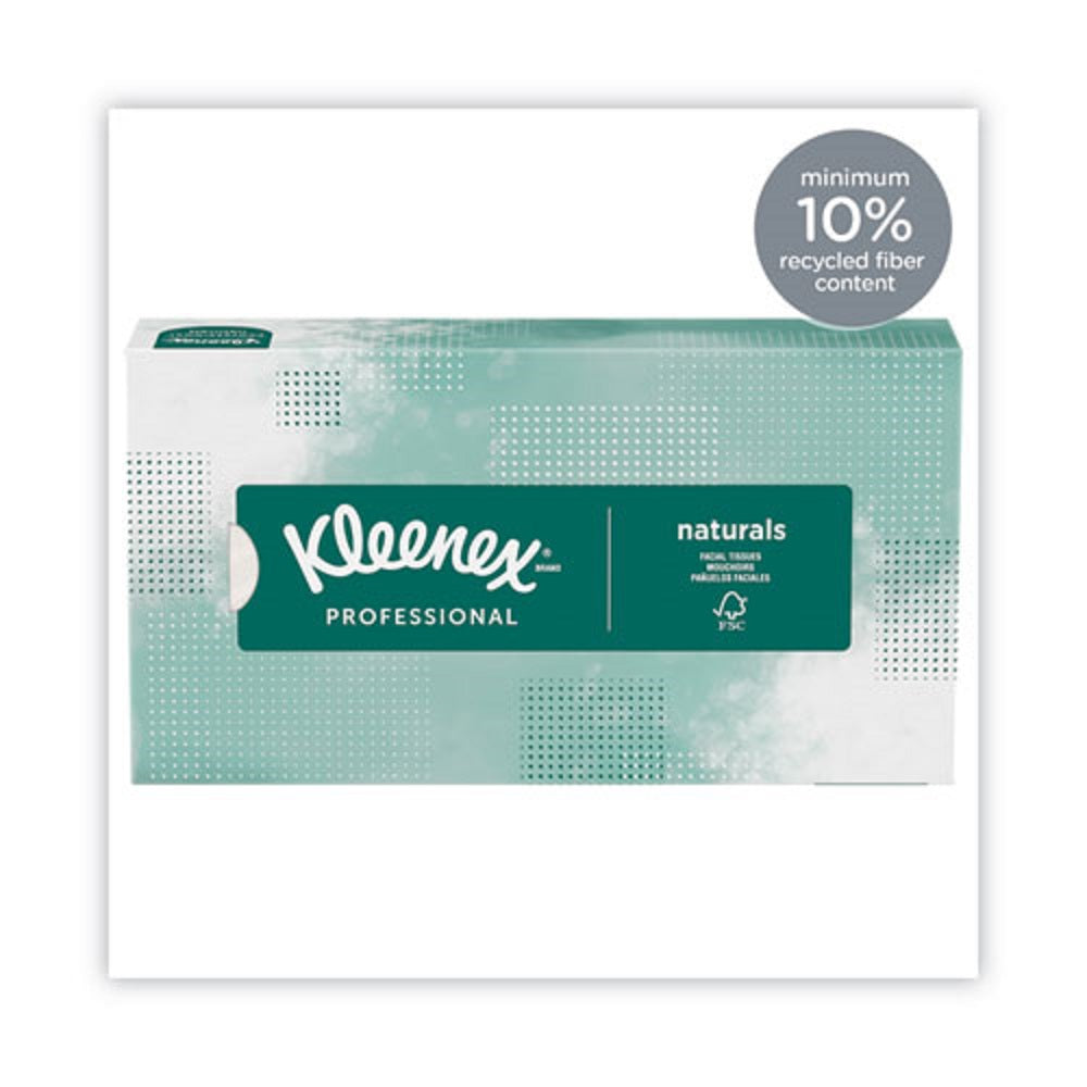 KLEENEX® NATURALS FACIAL TISSUE FOR BUSINESS - WHITE - 25 SHEETS/BOX - 48 BOXES/CARTON