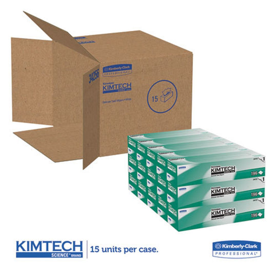 KIMWIPES DELICATE TASK WIPES - 1 PLY - 198 WIPES/BOX, 15 BOXES/CARTON