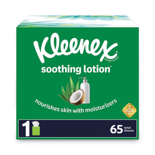 KLEENEX® LOTION FACIAL TISSUE - WHITE - 65 SHEETS/BOX - 27 BOXES/CARTON