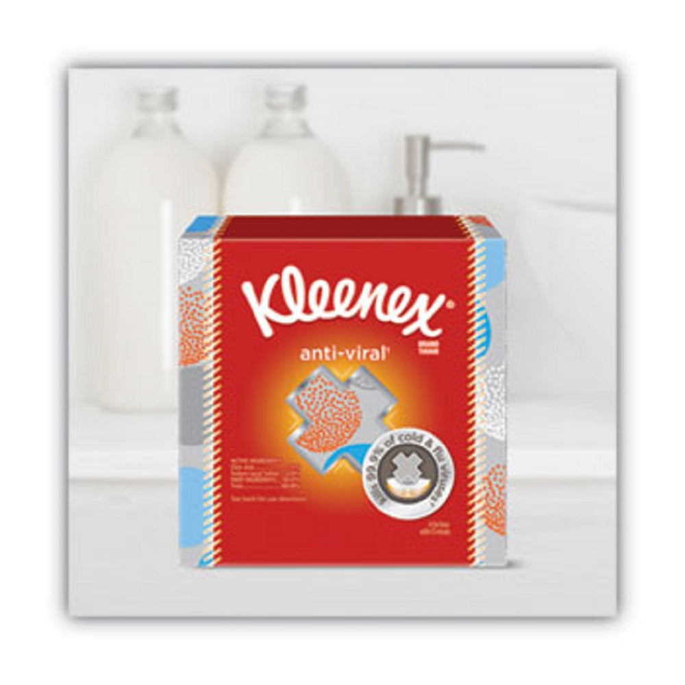 KLEENEX® ANTI-VIRAL FACIAL TISSUE - 3-PLY - WHITE - 60 SHEETS/BOX