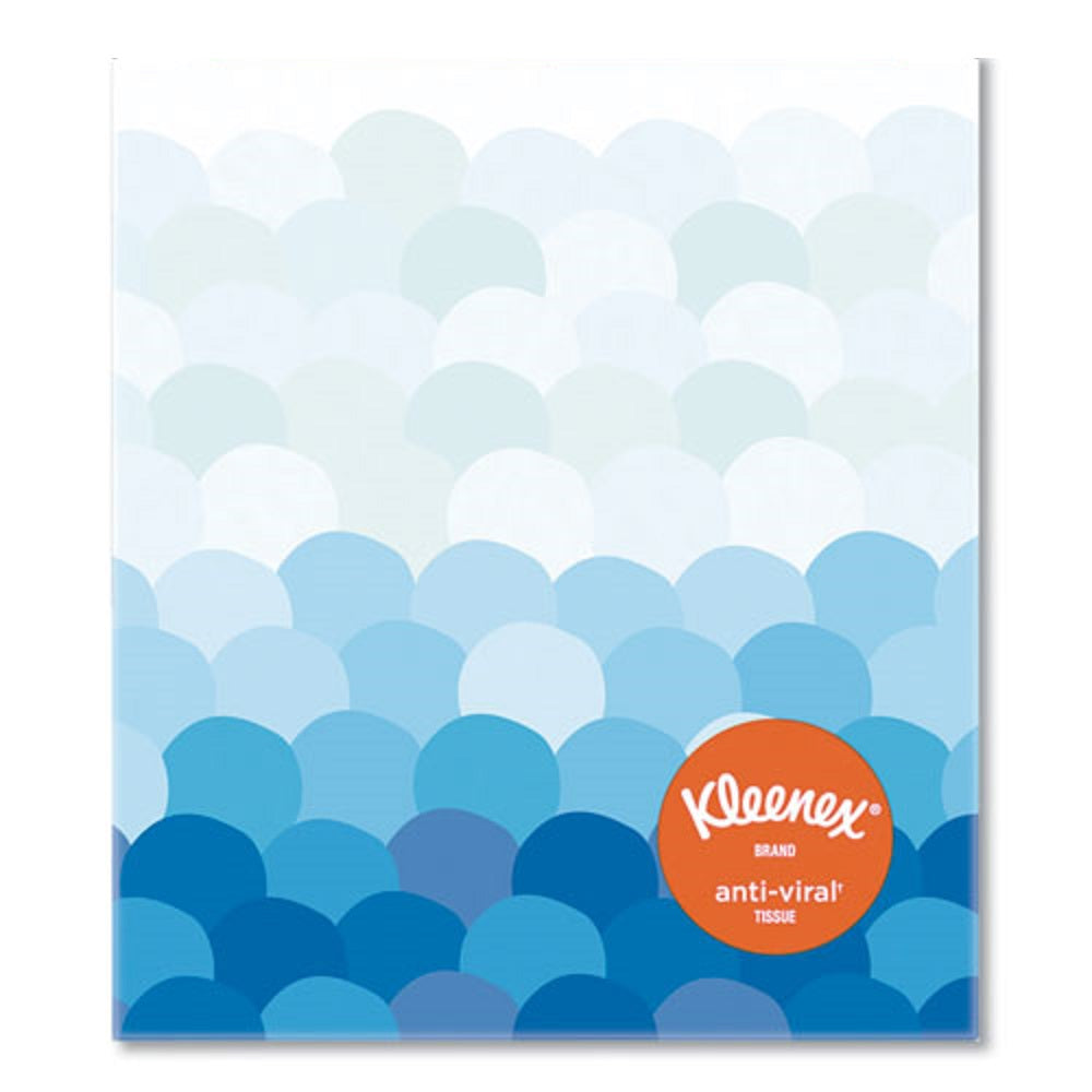 KLEENEX® ANTI VIRAL FACIAL TISSUE - 3 PLY - WHITE - 60 SHEETS/BOX - 27 BOXES/CARTON