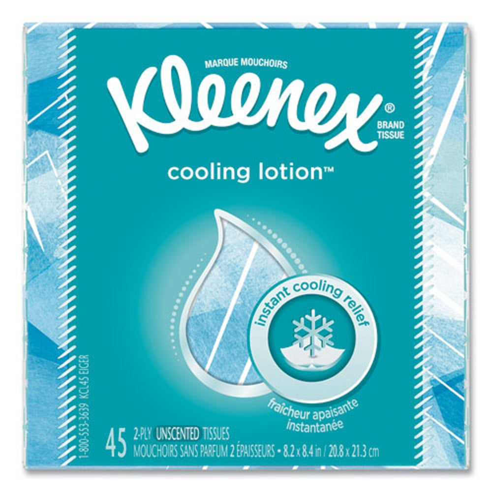 KLEENEX® COOL TOUCH FACIAL TISSUE - 2 PLY - WHITE - 45 SHEETS/BOX