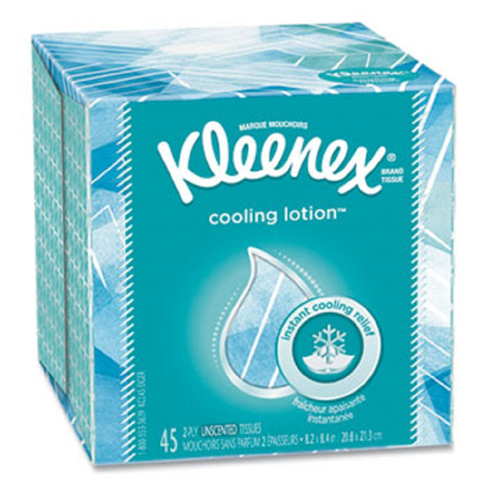 KLEENEX® COOL TOUCH FACIAL TISSUE - 2 PLY - WHITE - 45 SHEETS/BOX - 27 BOXES/CARTON