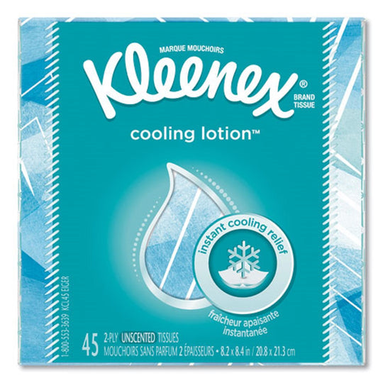 KLEENEX® COOL TOUCH FACIAL TISSUE - 2 PLY - WHITE - 45 SHEETS/BOX - 27 BOXES/CARTON