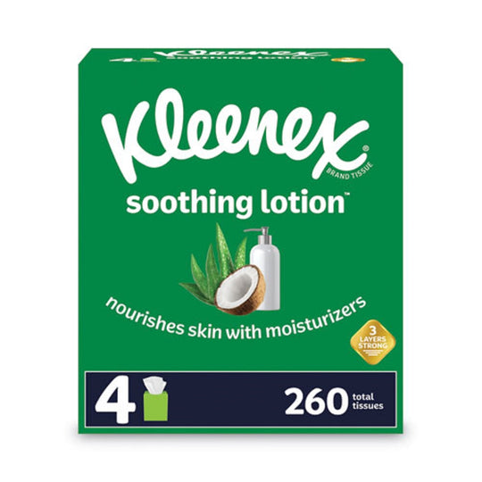 KLEENEX® LOTION FACIAL TISSUE - 65 SHEET/BOX - 4 BOXES/PACK