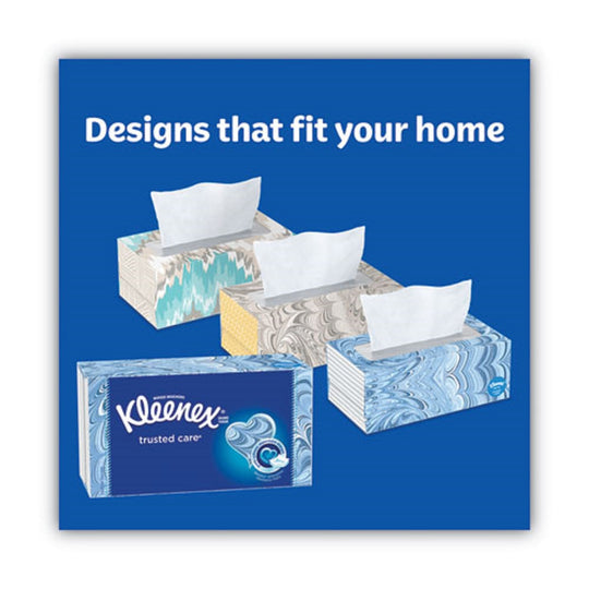 KLEENEX® TRUSTED CARE FACIAL TISSUE - 2 PLY - WHITE - 144 SHEETS/BOX - 3 BOXES/PACK - 12 PACKS/CARTON