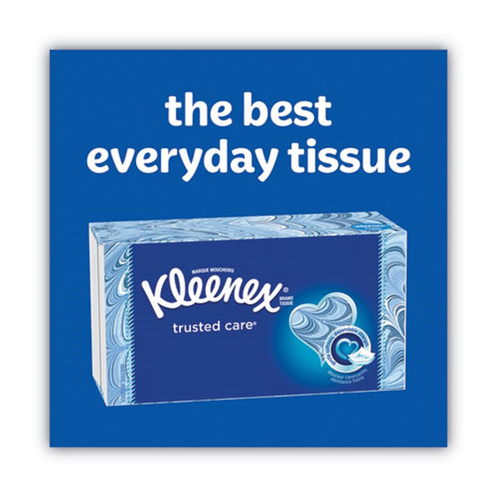 KLEENEX® TRUSTED CARE FACIAL TISSUE - 2 PLY - WHITE - 144 SHEETS/BOX - 3 BOXES/PACK - 12 PACKS/CARTON