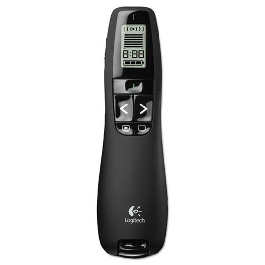 LOGITECH R800 WIRELESS LASER PRESENTATION REMOTE W/LCD DISPLAY - CLASS 2 - 100 FT RANGE - MATTE BLACK