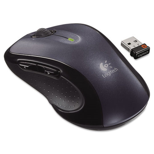 LOGITECH M510 WIRELESS MOUSE - 2.4 GHz FREQUENCY/30 FT WIRELESS RANGE - RIGHT HAND USE - DARK GRAY