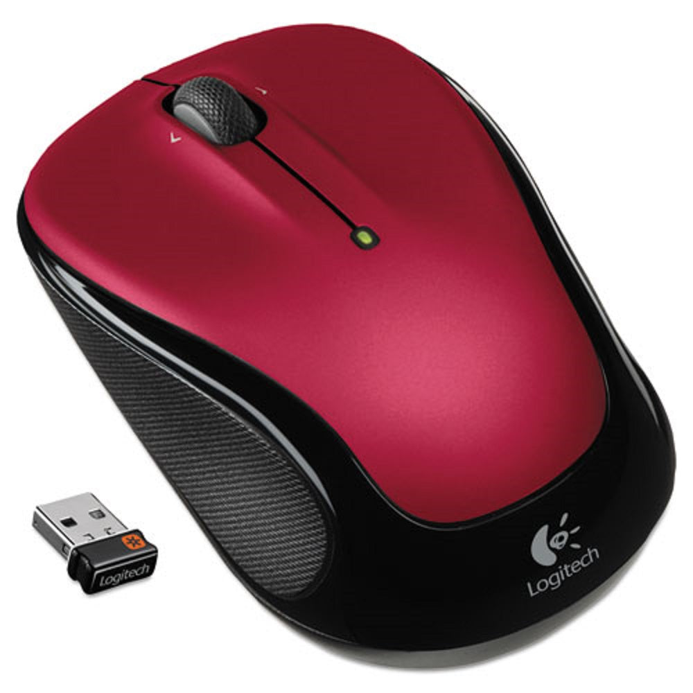 LOGITECH M325 WIRELESS MOUSE -  2.4 GHz FREQUENCY/30 FT WIRELESS RANGE - LEFT/RIGHT HAND USE - RED