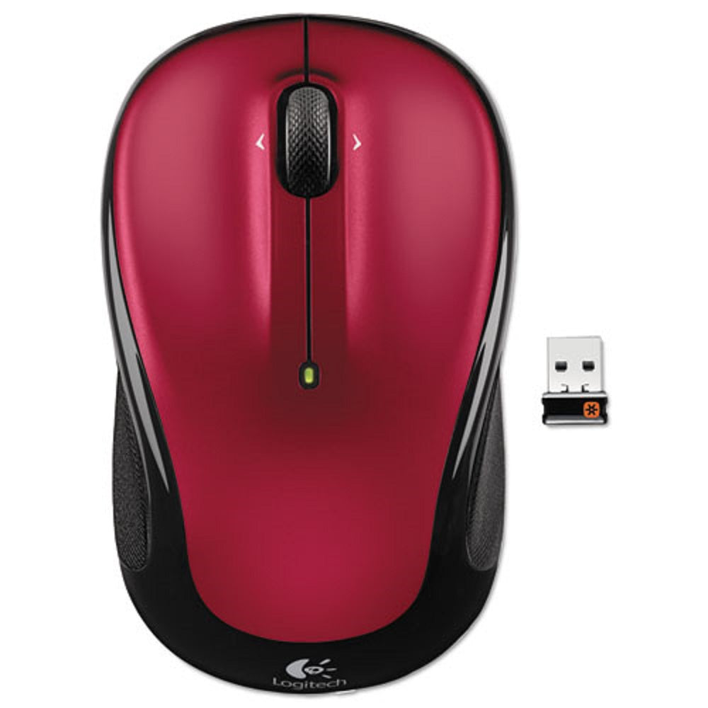 LOGITECH M325 WIRELESS MOUSE -  2.4 GHz FREQUENCY/30 FT WIRELESS RANGE - LEFT/RIGHT HAND USE - RED