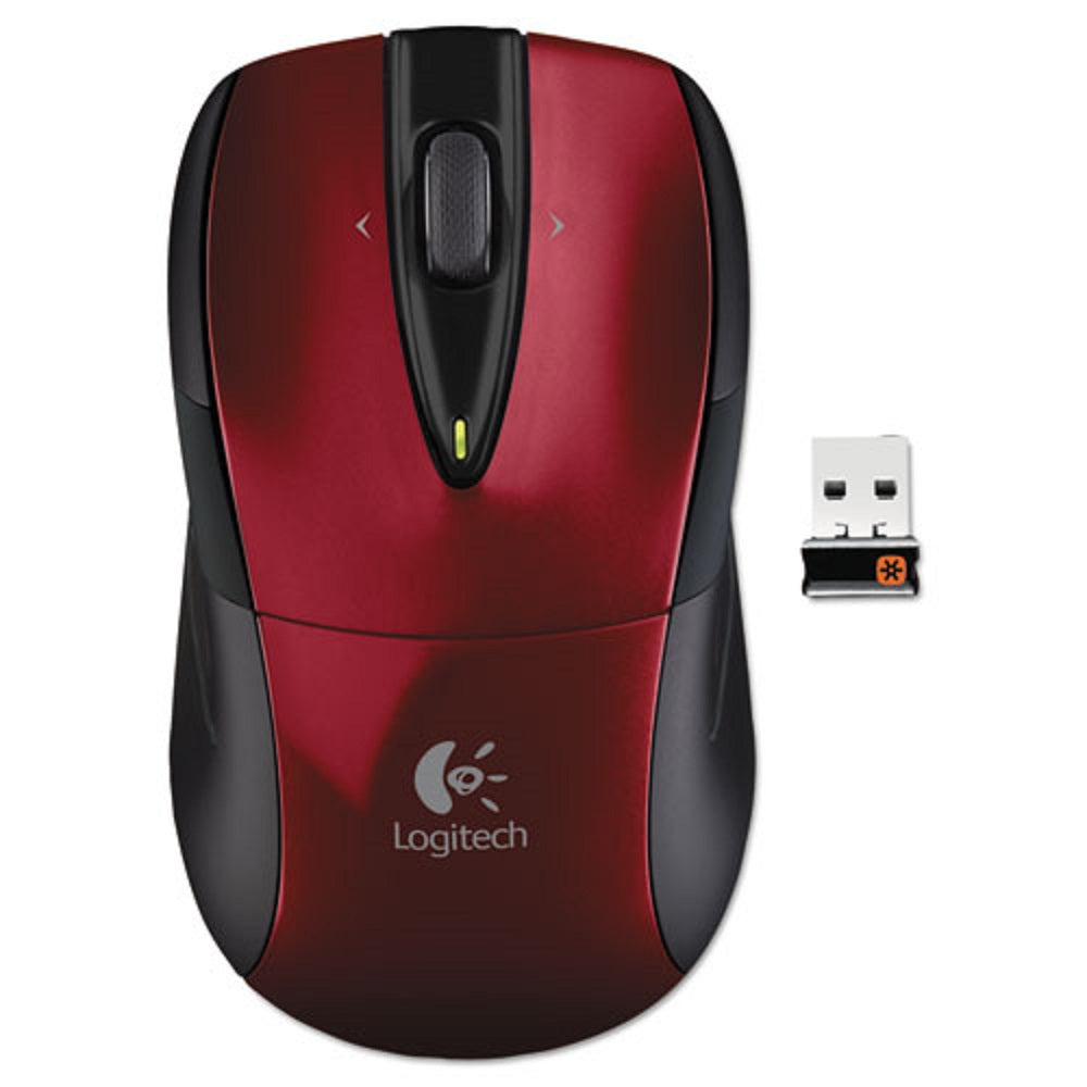 LOGITECH M525 WIRELESS MOUSE - 2.4 GHz FREQUENCY/33 FT WIRELESS RANGE - LEFT/RIGHT HAND USE - RED