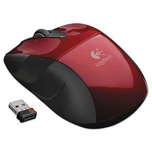 LOGITECH M525 WIRELESS MOUSE - 2.4 GHz FREQUENCY/33 FT WIRELESS RANGE - LEFT/RIGHT HAND USE - RED