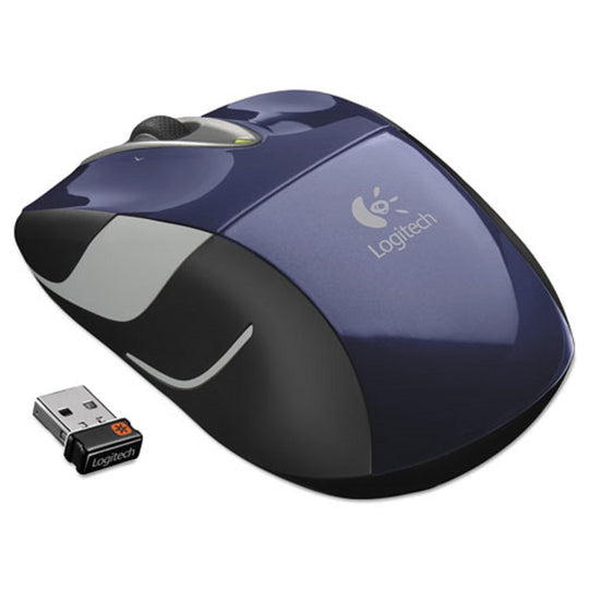 LOGITECH M525 WIRELESS MOUSE - 2.4 GHz FREQUENCY/33 FT WIRELESS RANGE - LEFT/RIGHT HAND USE - BLUE