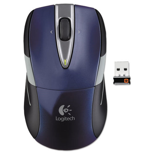 LOGITECH M525 WIRELESS MOUSE - 2.4 GHz FREQUENCY/33 FT WIRELESS RANGE - LEFT/RIGHT HAND USE - BLUE