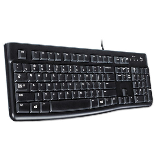 LOGITECH K120 ERGONOMIC DESKTOP WIRED KEYBOARD - USB - BLACK