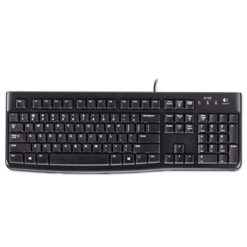 LOGITECH K120 ERGONOMIC DESKTOP WIRED KEYBOARD - USB - BLACK