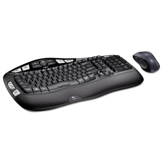 LOGITECH MK550 WIRELESS WAVE KEYBOARD + MOUSE COMBO - 2.4 GHz FREQUENCY/ 30 FT  WIRELESS RANGE - BLACK