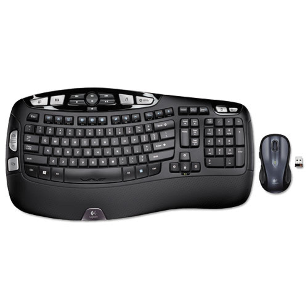 LOGITECH MK550 WIRELESS WAVE KEYBOARD + MOUSE COMBO - 2.4 GHz FREQUENCY/ 30 FT  WIRELESS RANGE - BLACK