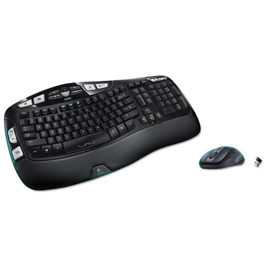 LOGITECH MK550 WIRELESS WAVE KEYBOARD + MOUSE COMBO - 2.4 GHz FREQUENCY/ 30 FT  WIRELESS RANGE - BLACK