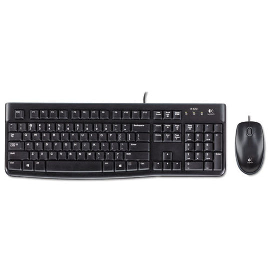 LOGITECH MK120 WIRED KEYBOARD + MOUSE COMBO - USB 2.0 - BLACK