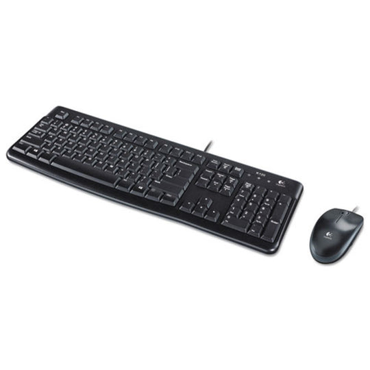 LOGITECH MK120 WIRED KEYBOARD + MOUSE COMBO - USB 2.0 - BLACK