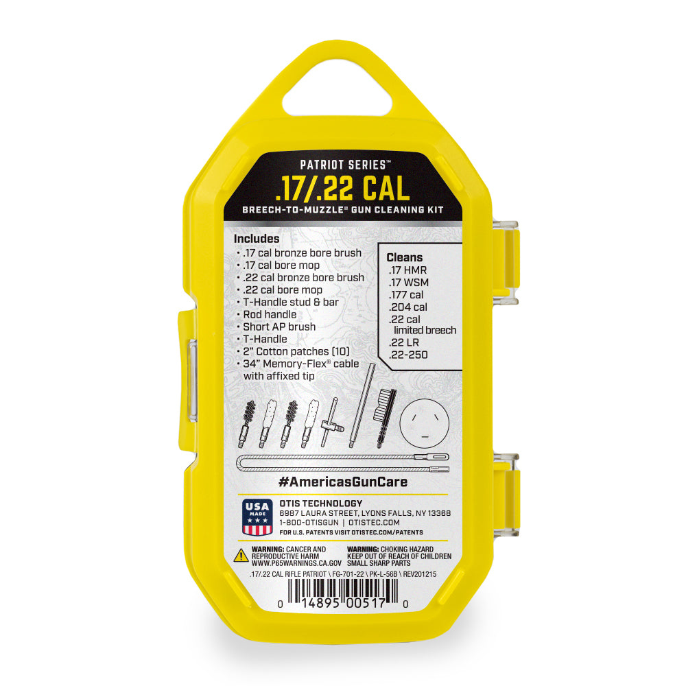 OTIS TECHNOLOGY .17/.22 CAL LIMITED BREECH PATRIOT SERIES RIFLE CLEANING KIT